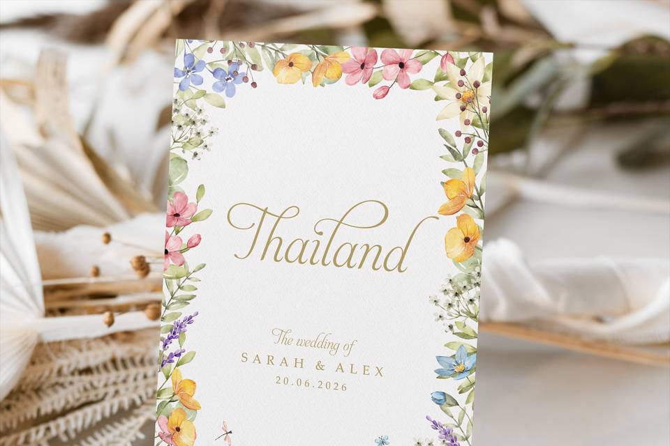 Garden floral table numbers