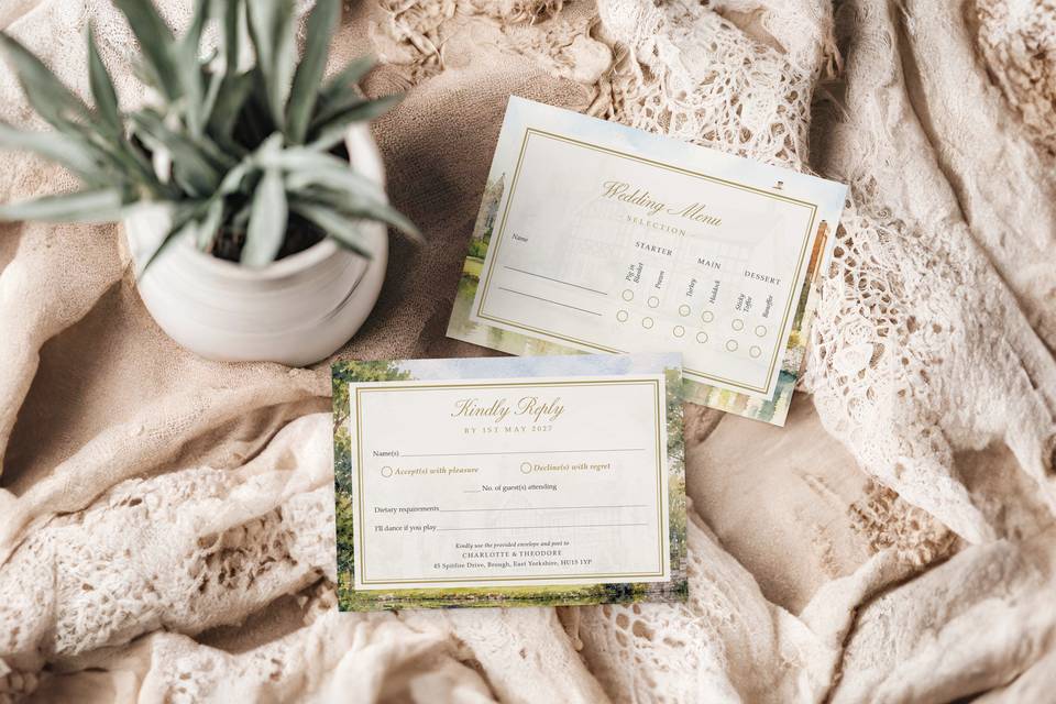 Watercolour RSVP cards