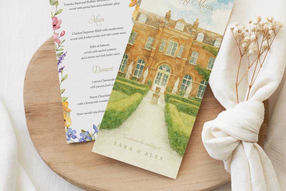 Garden floral menus