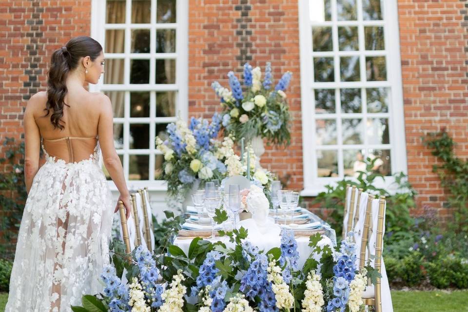 Delphinium tablescape