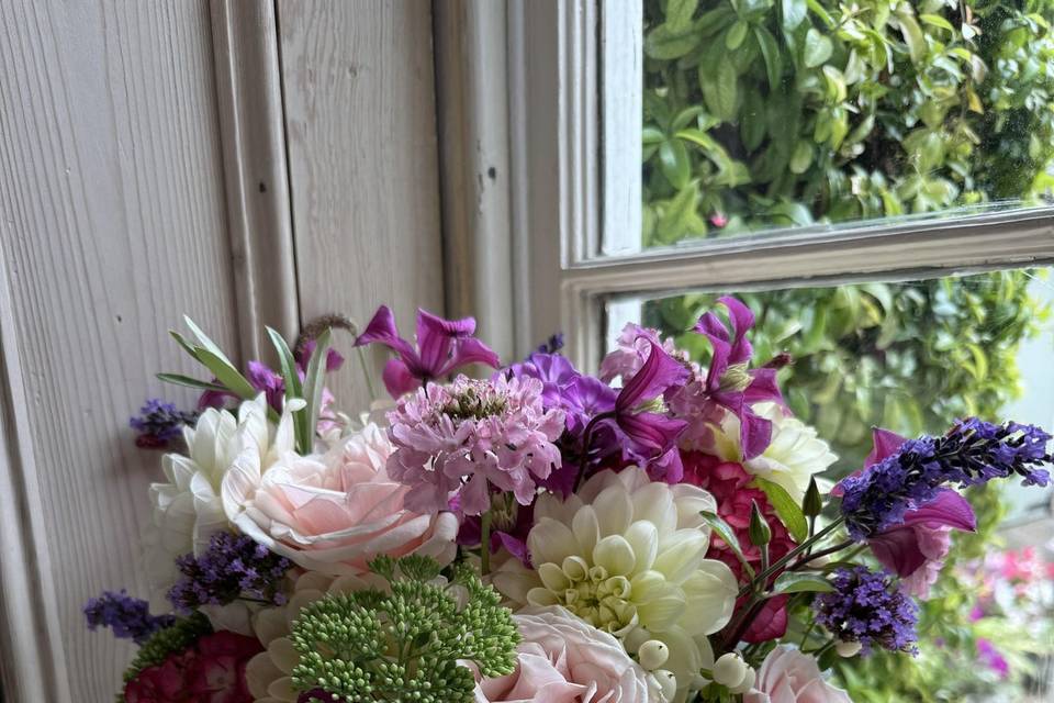 Cottage garden bridal bouquet