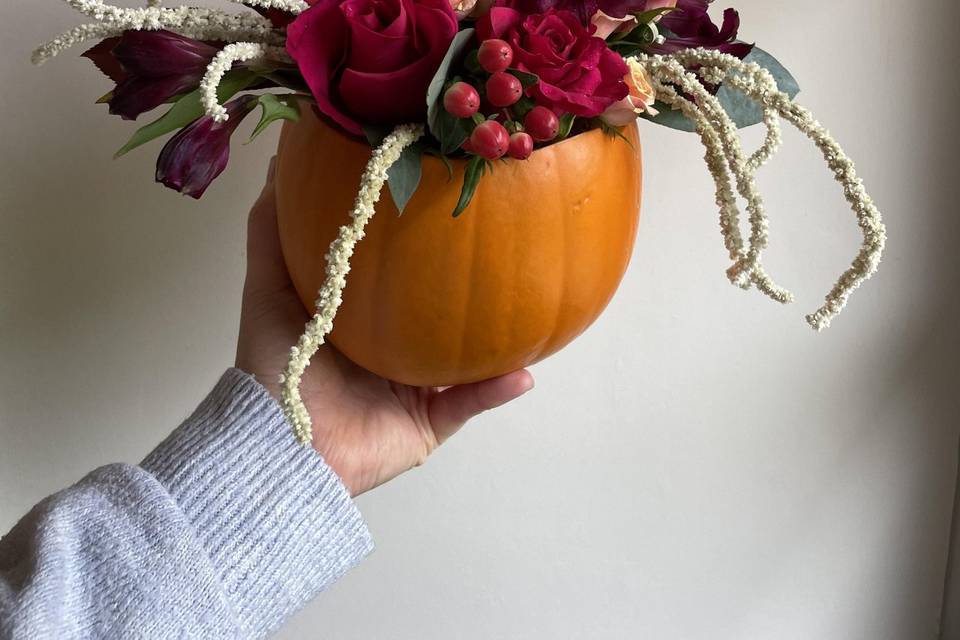 Autumnal wedding centrepiece