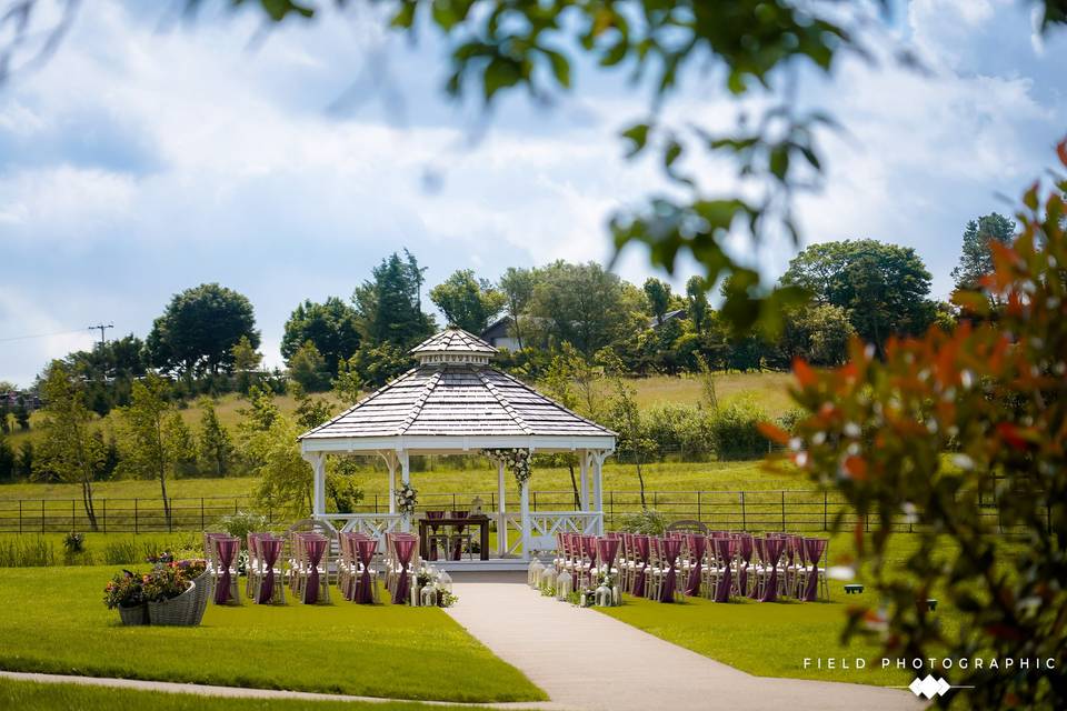 Ceremony setup at the pagoda