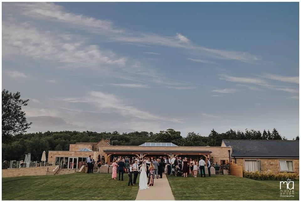 Ceremony setup at the pagoda