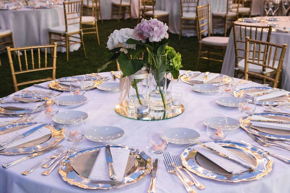 Round table and decor