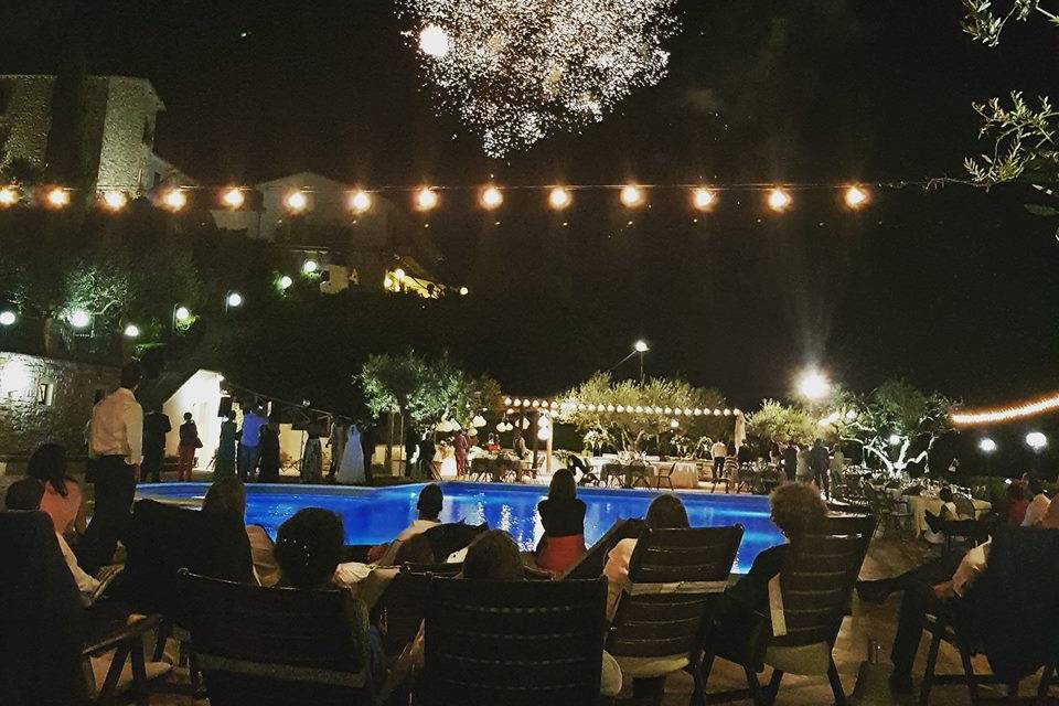 Fireworks by the pool