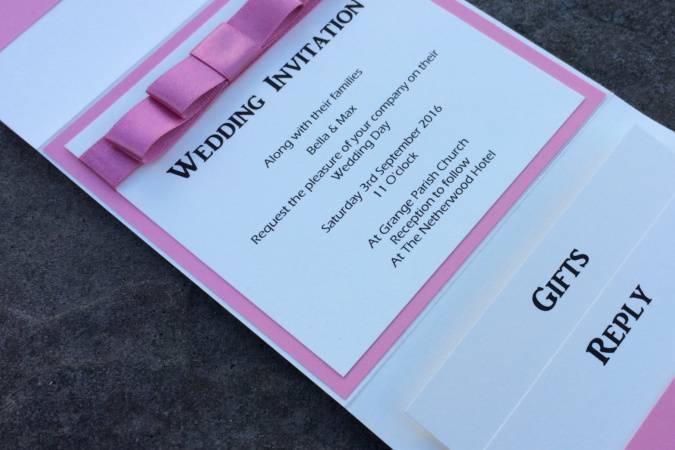 Perfect in pink pocket invite