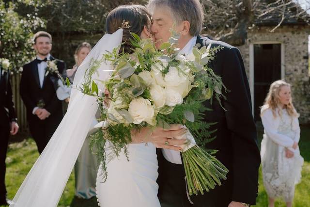 White rose bridal bouquet