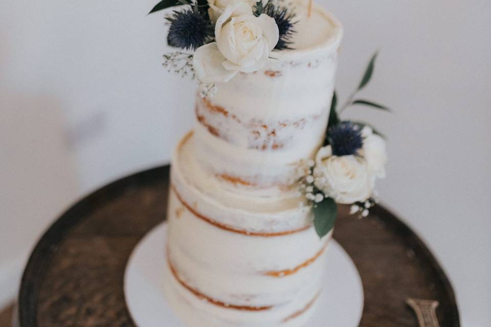 Rustic two tier cake