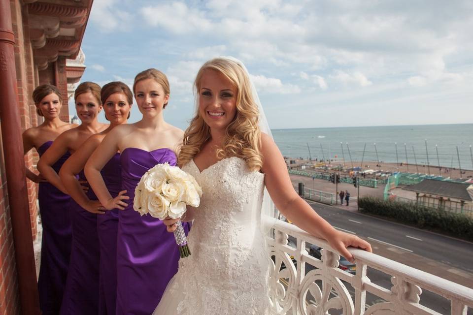 Bride & her bridesmaid's