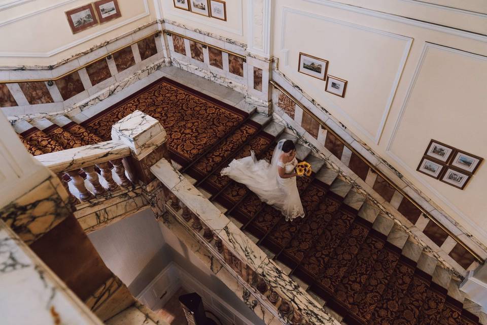 Bride on Grand Staircase