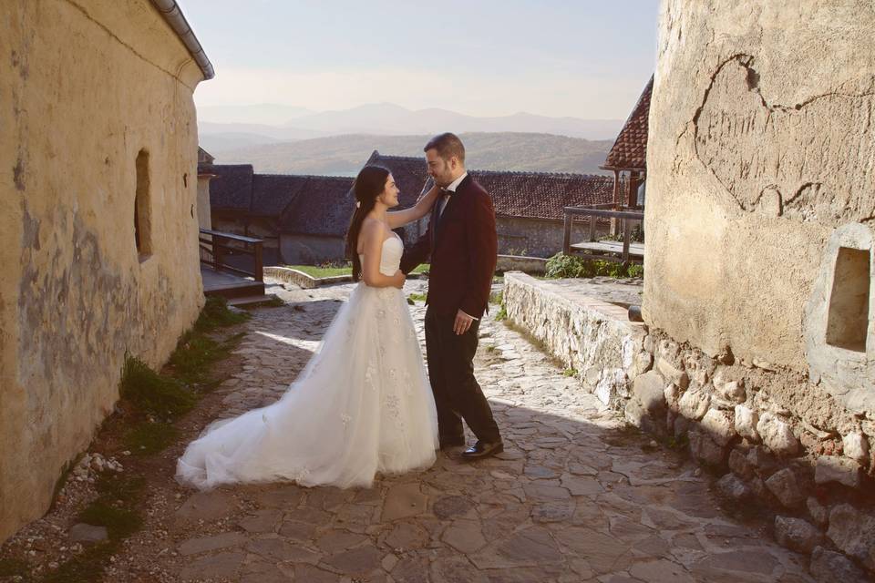 Couple in old town