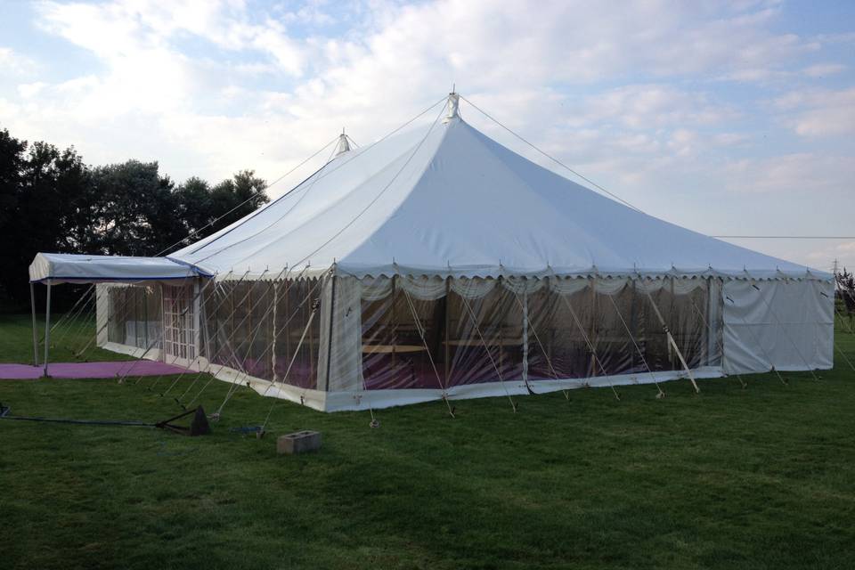 Traditional wedding marquee