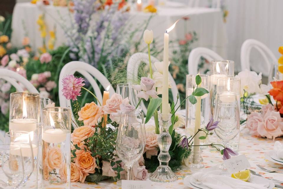 Candles and colourful decor