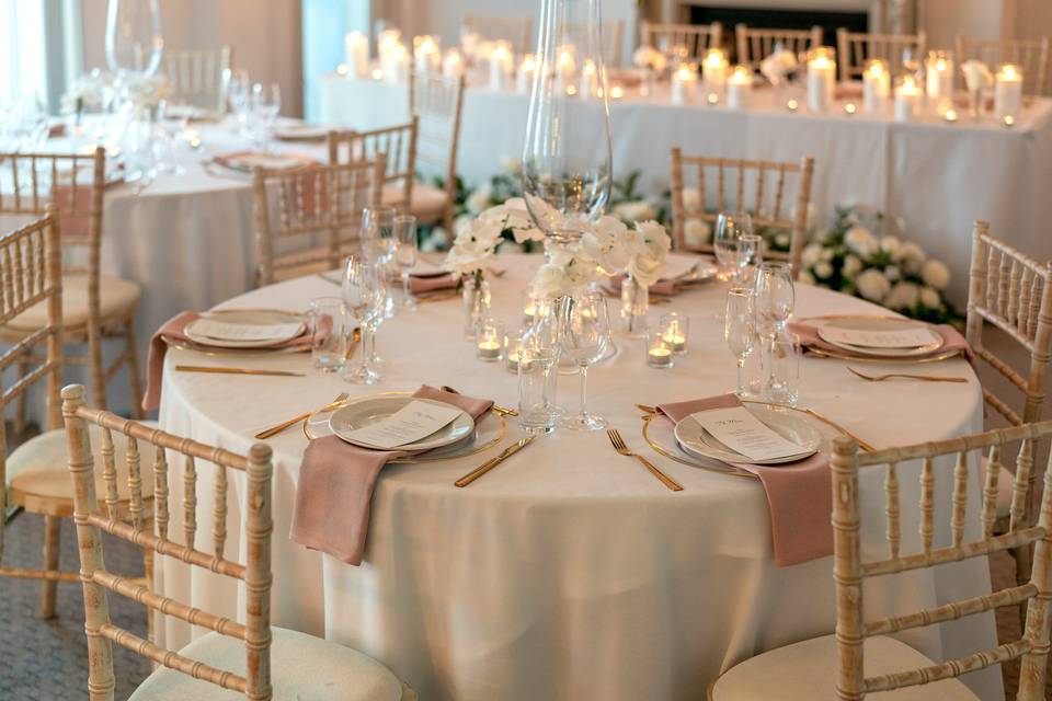 Dusty pink and candles