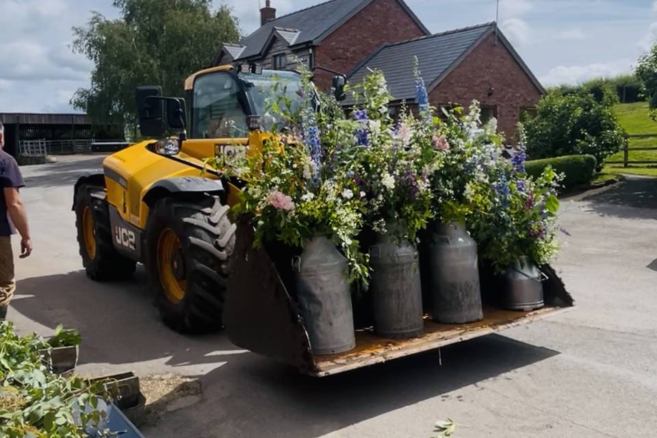 Moving wedding flowers
