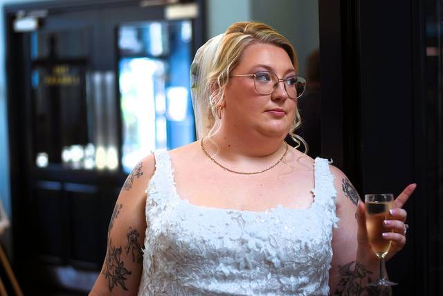 The bride takes a moment...