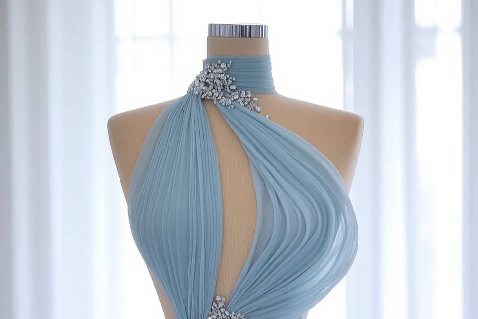 Blue Halter Dress