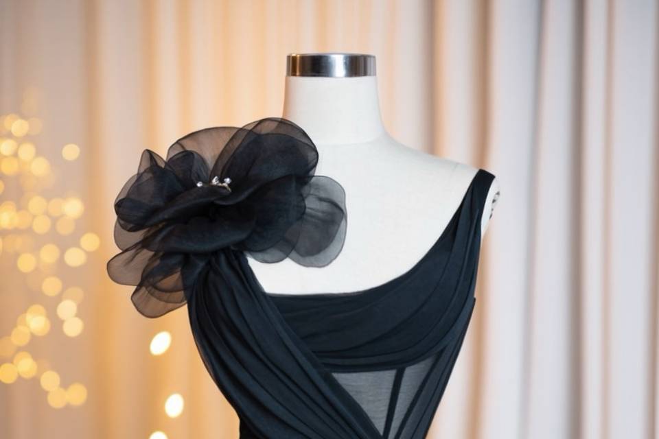 Long Black One Shoulder Dress