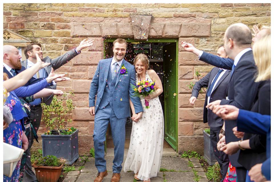 Bride and Groom Confetti Shot