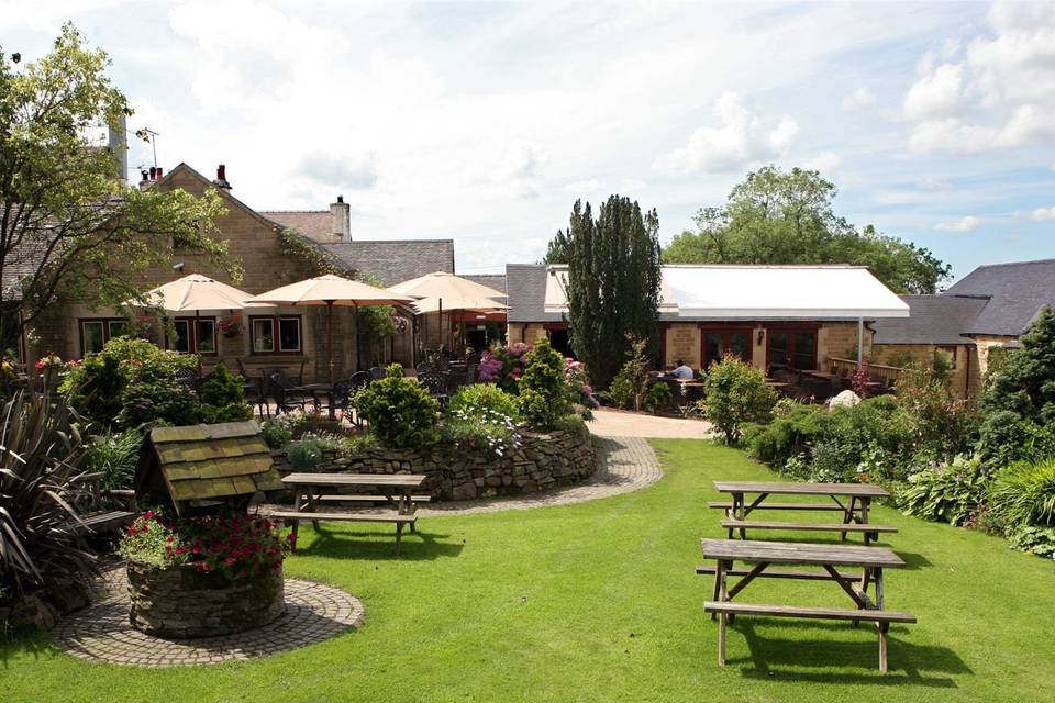 Garden view to building