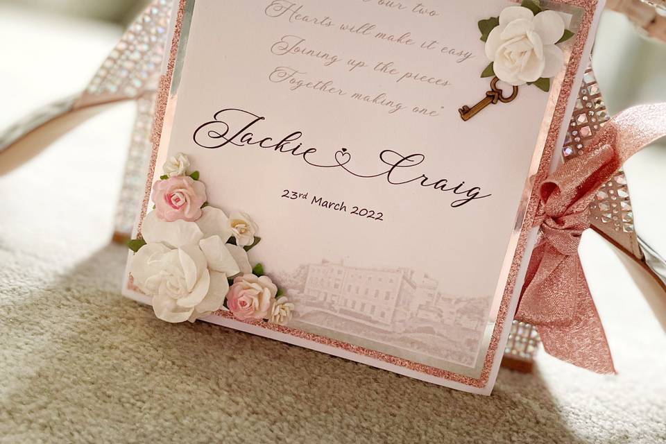Blush pink wedding invitation