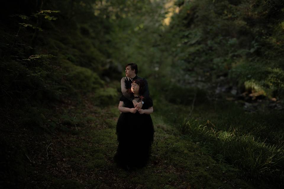 Ivy & Danny's gothic elopement