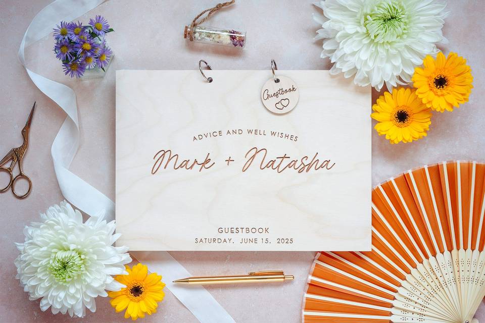 Custom wooden guestbook