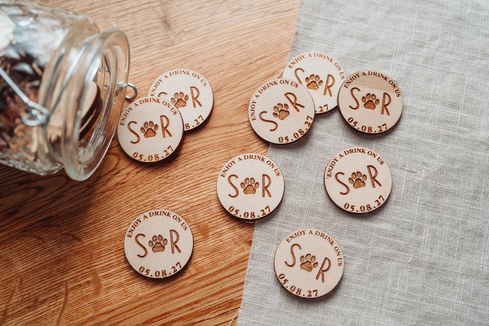 Pet/Paw/Dog Drinks Tokens