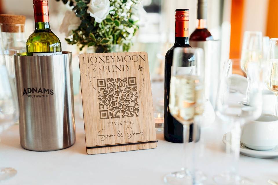 Honeymoon QR code Sign