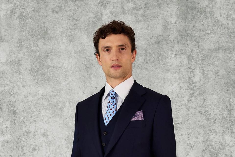 Doughty Wool Twill Suit Navy