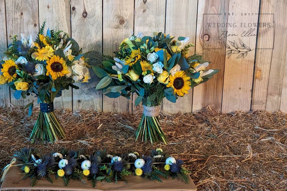 Sunflower brides bouquets