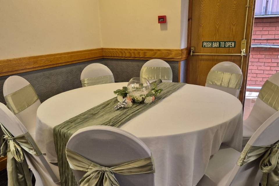 Sage green sashes & Runners