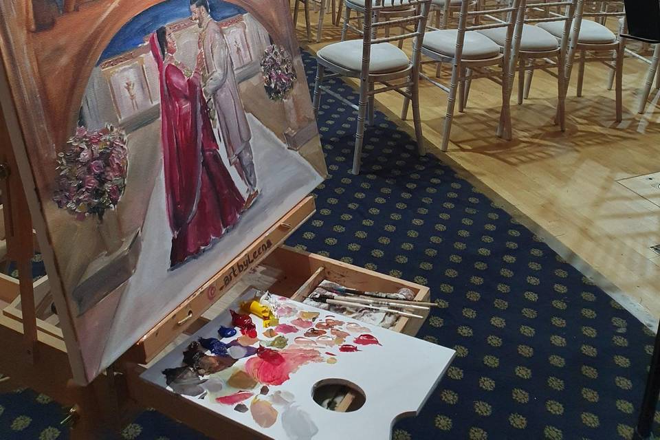 Live wedding painting