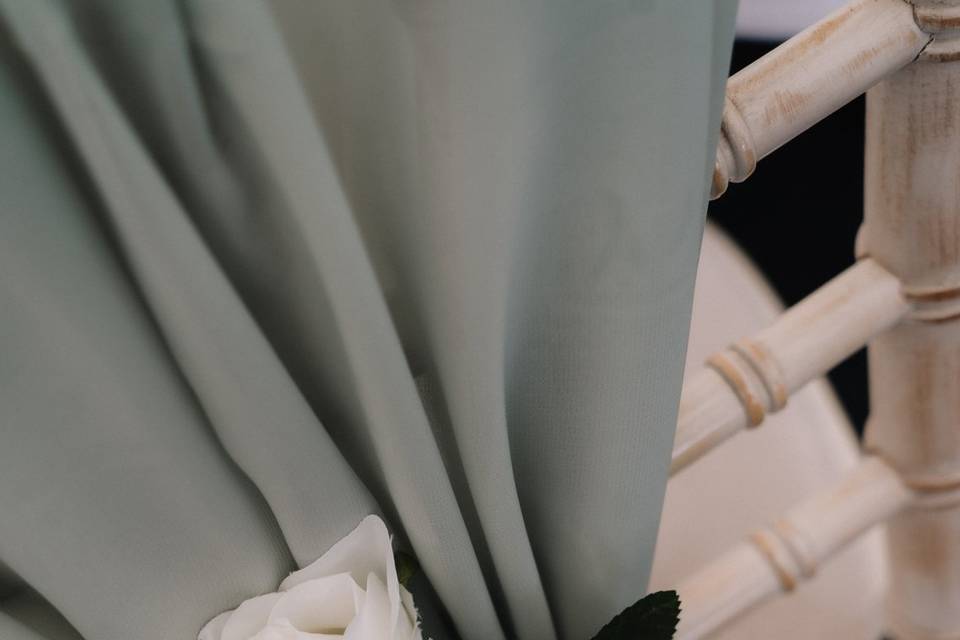 Sage green chair sashes
