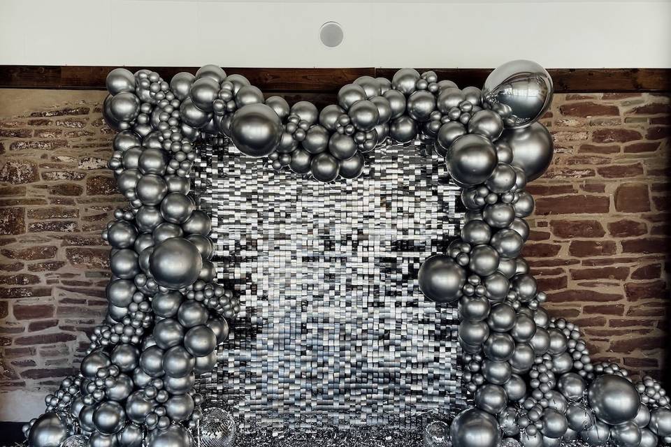 Silver sequin backdrop