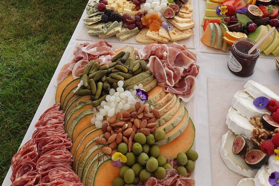 Flat lay grazing table