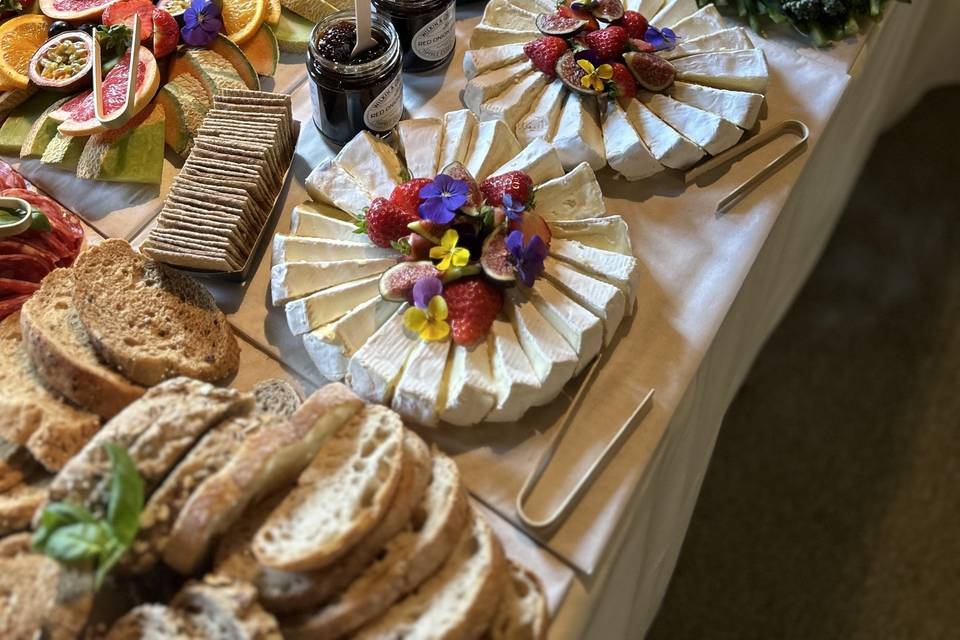 Flat lay grazing table