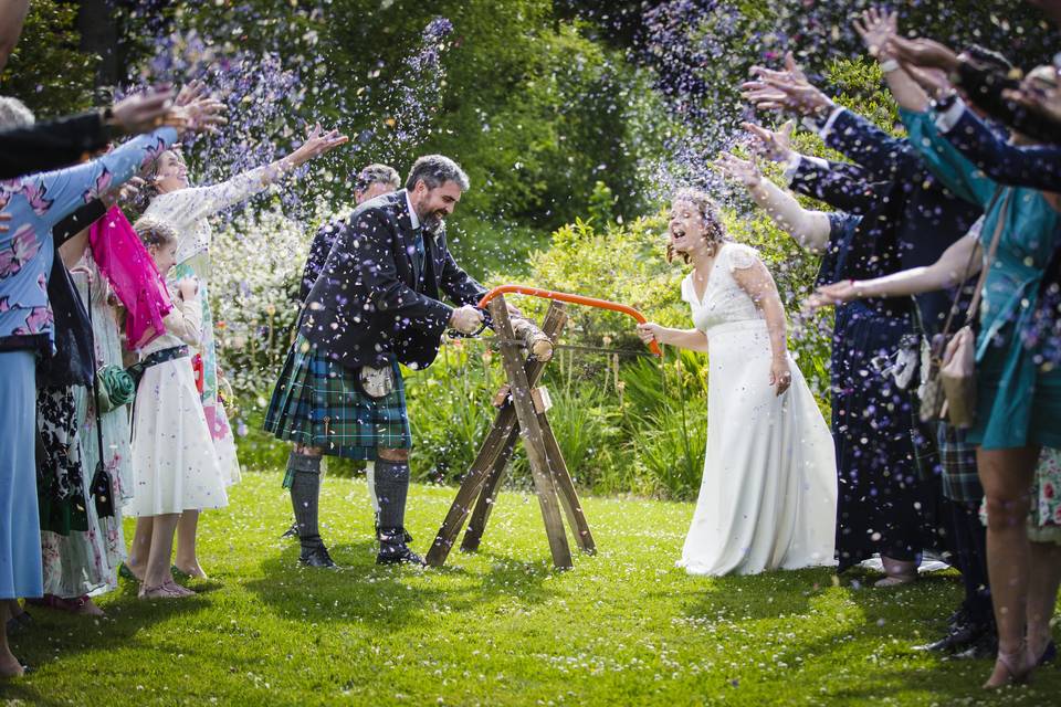 Dumfries Wedding with confetti
