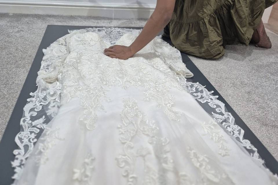 Clean and frame your gown