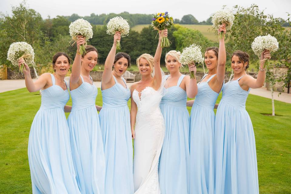 Bride and bridesmaids