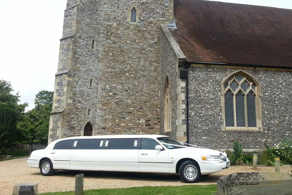 Limousine at church