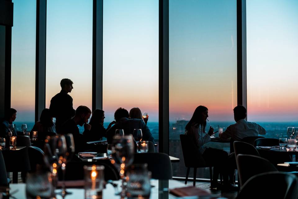 Restaurant at sunset