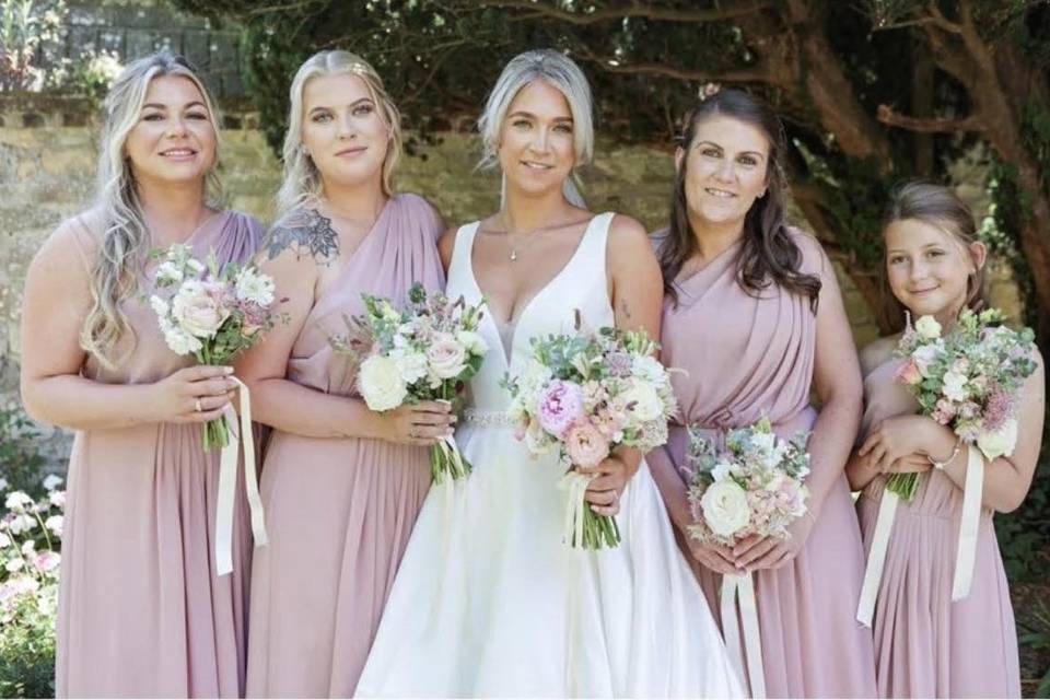 Bride and bridal party