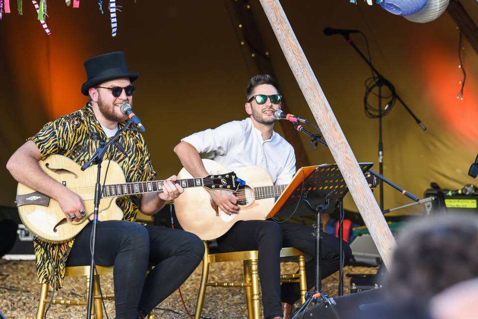 Acoustic music by the teepee