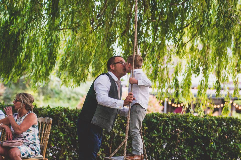 Enjoying the willow swing