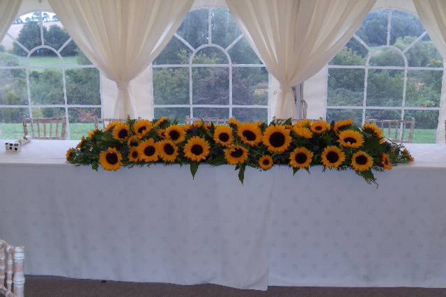 Top table of Sunflowers