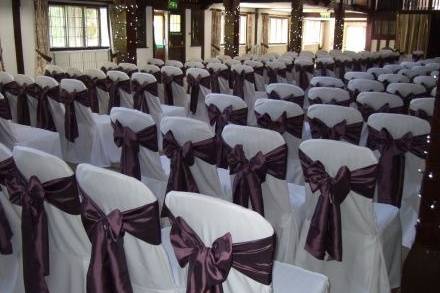White cover & purple sash
