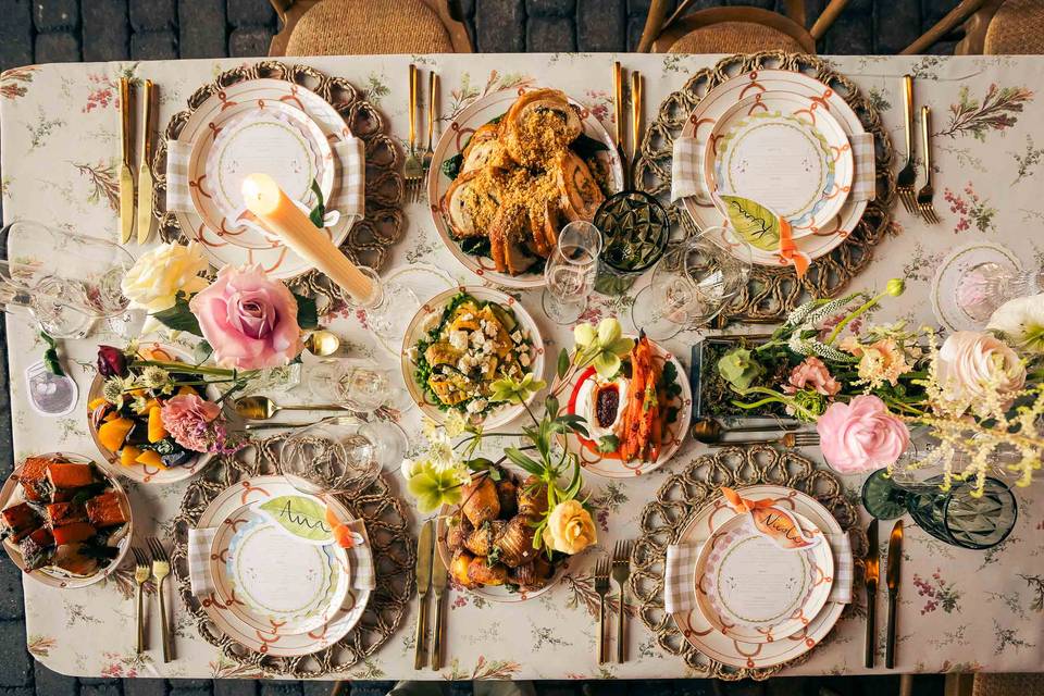 Table scape with food