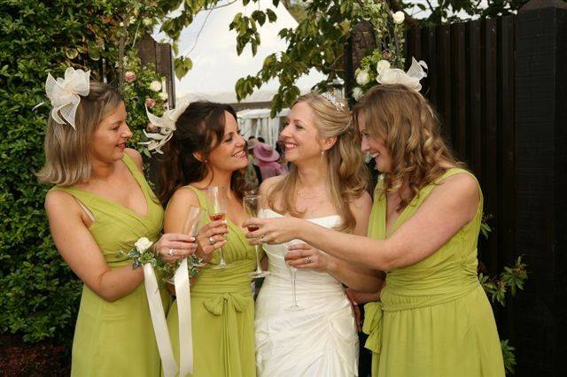 Bride and bridesmaids